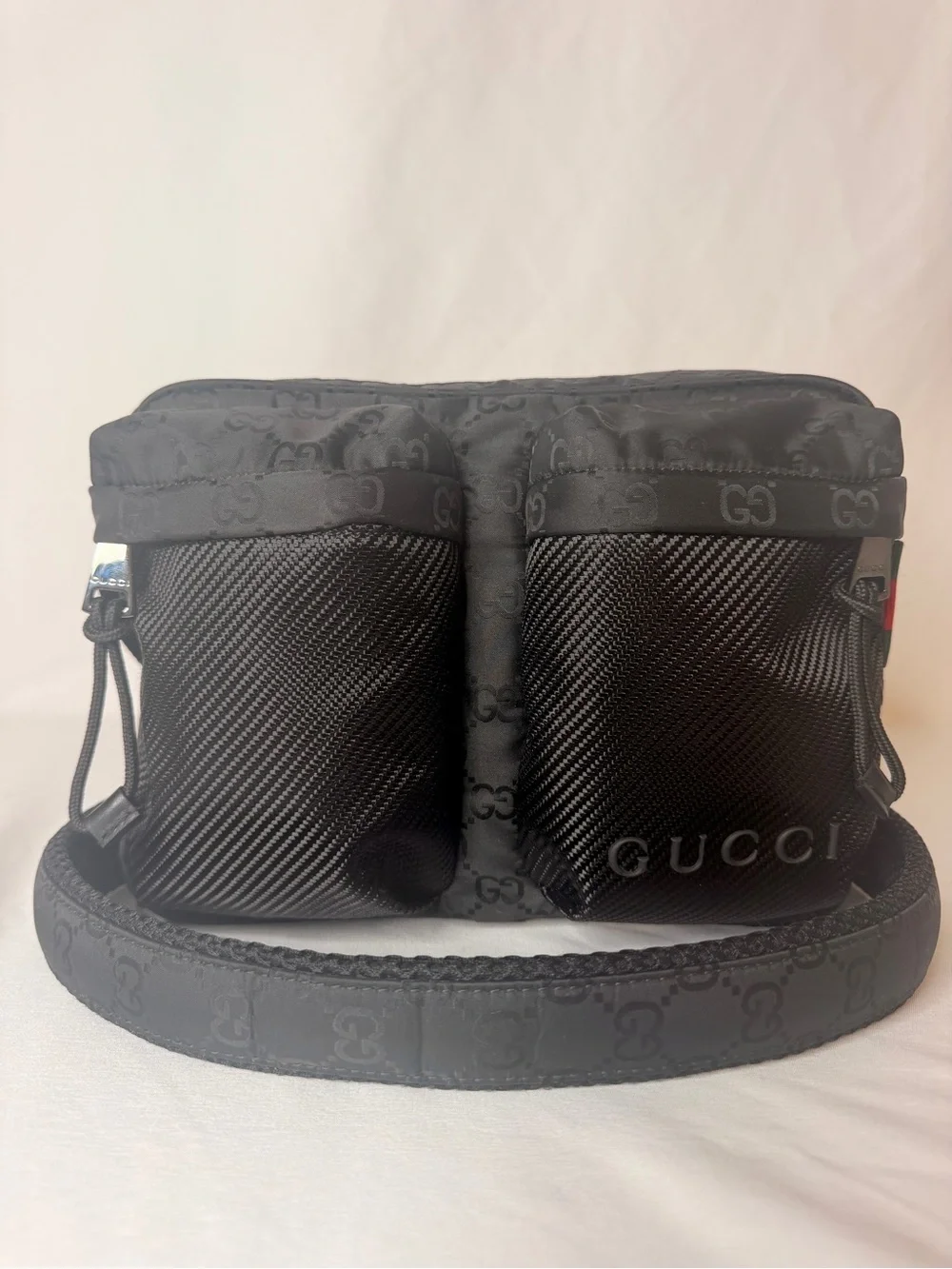 Gucci Nexus Small GG Nylon Crossbody Bag Black 834475 NWT w/ Gift Box
